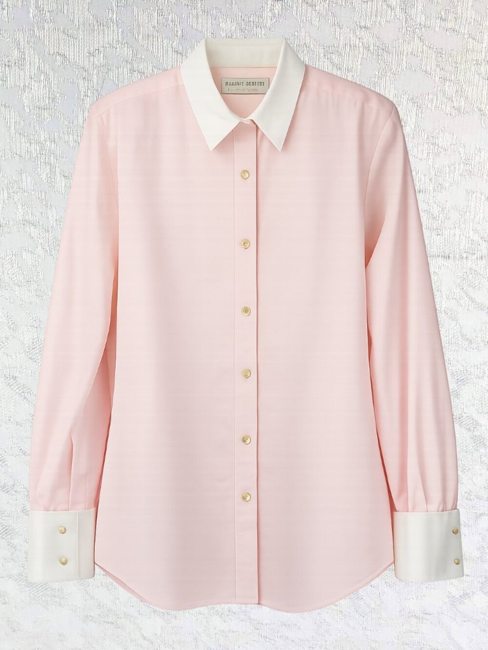 Valerie Stevens Pink Cotton Button Down Shirt with White Collar & Cuffs Size 10